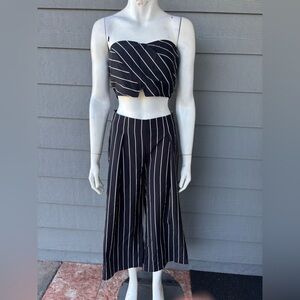 Hera Collection Black and White Striped Jumpsuit